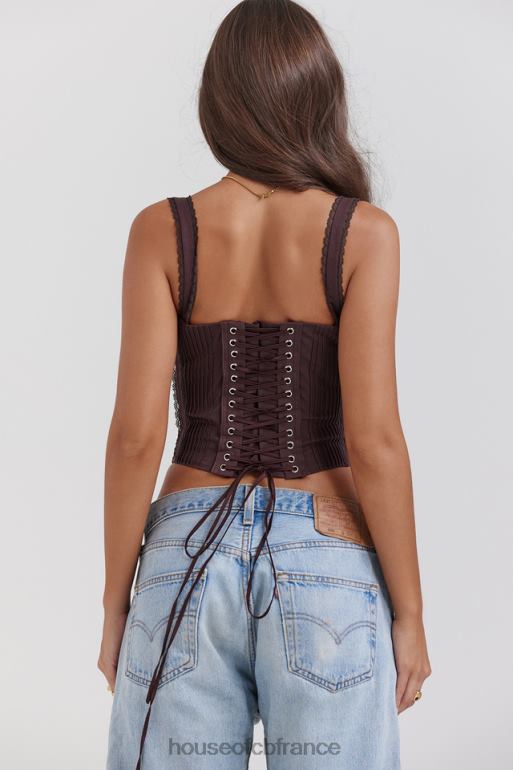 House of CB Gini riche corset en dentelle marron au dos N888H11 vêtements