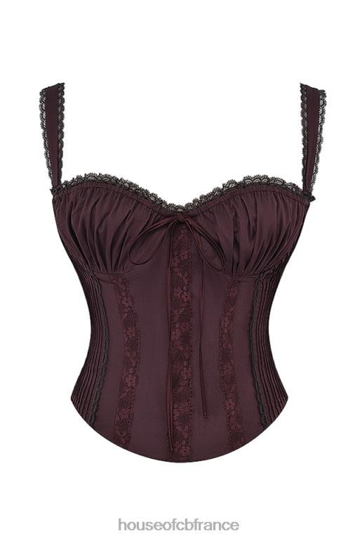 House of CB Gini riche corset en dentelle marron au dos N888H11 vêtements