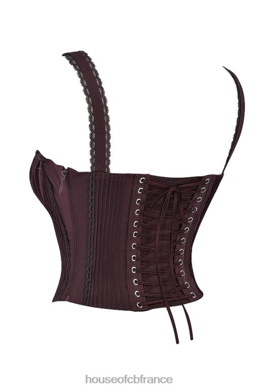 House of CB Gini riche corset en dentelle marron au dos N888H11 vêtements