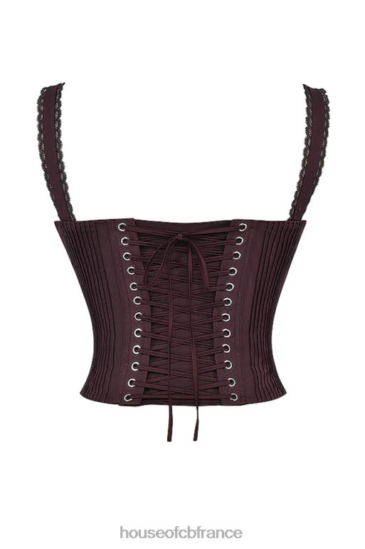 House of CB Gini riche corset en dentelle marron au dos N888H11 vêtements