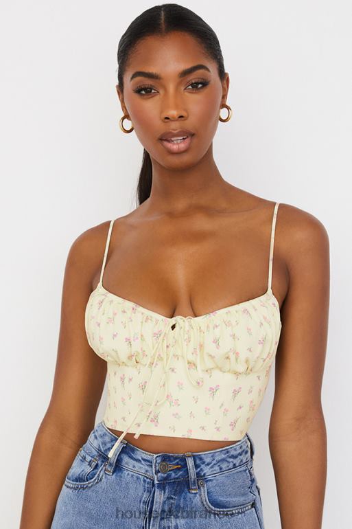 House of CB Lilibeth - Haut bustier froncé à petites fleurs et citron N888H88 vêtements
