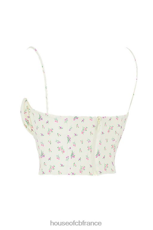 House of CB Lilibeth - Haut bustier froncé à petites fleurs et citron N888H88 vêtements