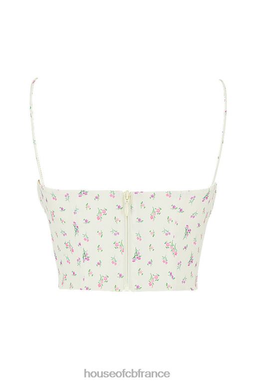 House of CB Lilibeth - Haut bustier froncé à petites fleurs et citron N888H88 vêtements