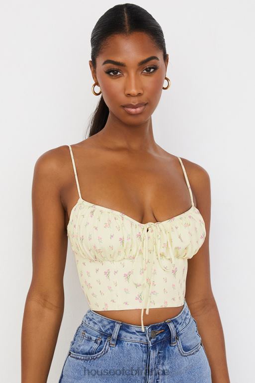 House of CB Lilibeth - Haut bustier froncé à petites fleurs et citron N888H88 vêtements