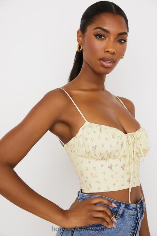 House of CB Lilibeth - Haut bustier froncé à petites fleurs et citron N888H88 vêtements
