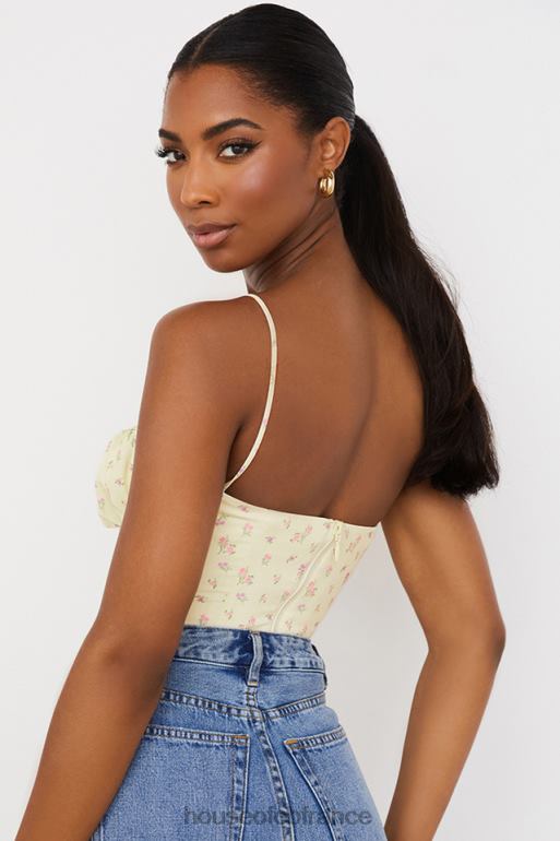 House of CB Lilibeth - Haut bustier froncé à petites fleurs et citron N888H88 vêtements