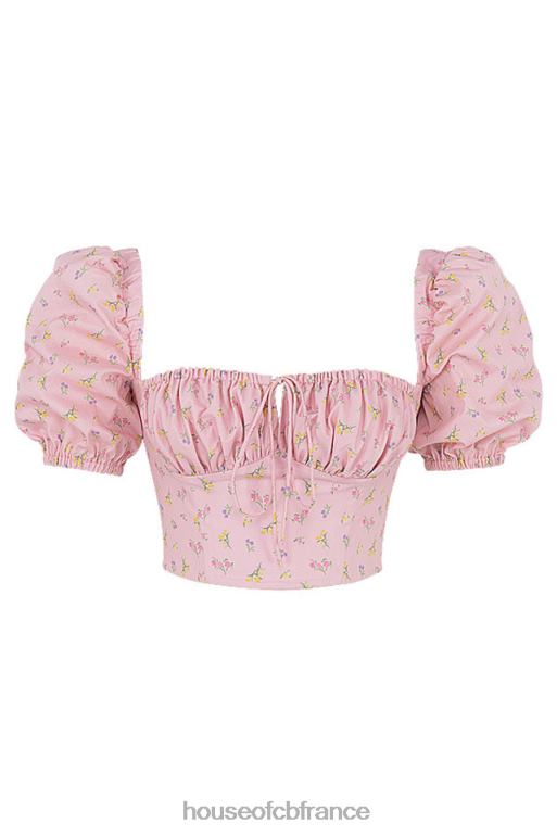 House of CB arianna rose corset à manches bouffantes à fleurs N888H87 vêtements