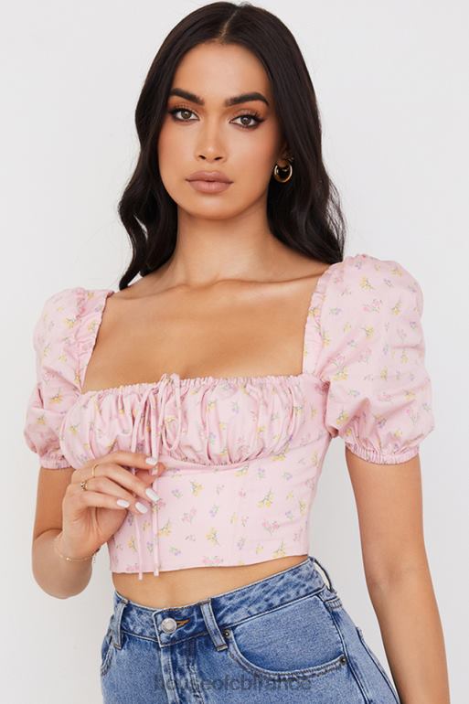 House of CB arianna rose corset à manches bouffantes à fleurs N888H87 vêtements