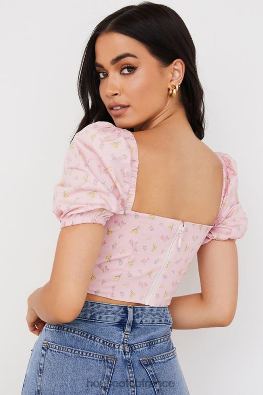 House of CB arianna rose corset à manches bouffantes à fleurs N888H87 vêtements