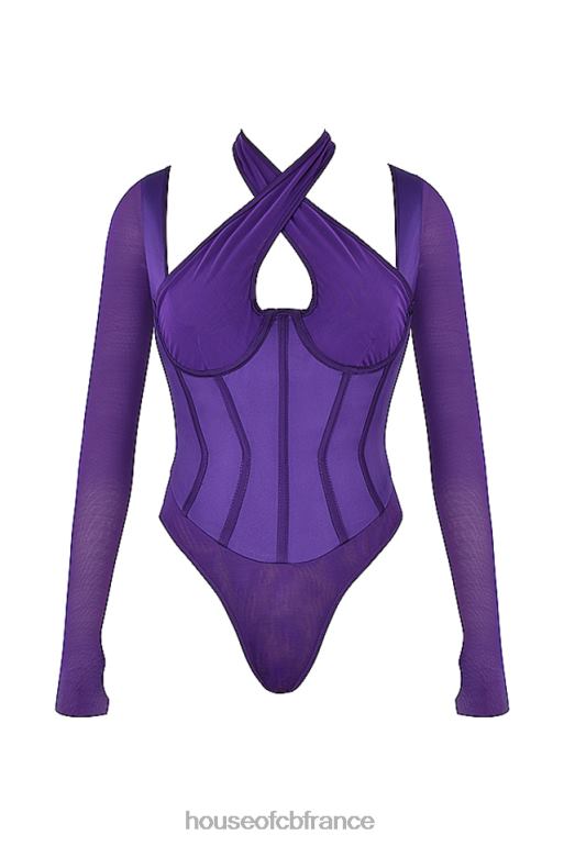 House of CB body corset dos nu raisin Angharad N888H74 vêtements