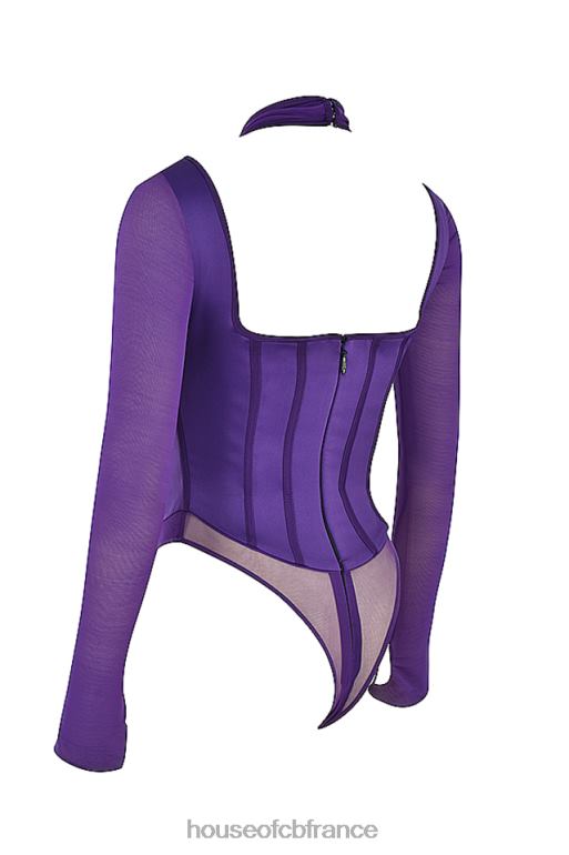 House of CB body corset dos nu raisin Angharad N888H74 vêtements