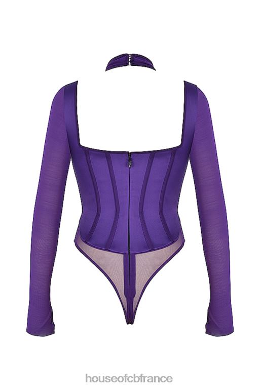 House of CB body corset dos nu raisin Angharad N888H74 vêtements