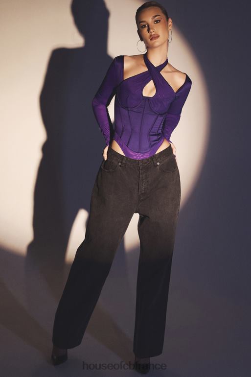 House of CB body corset dos nu raisin Angharad N888H74 vêtements