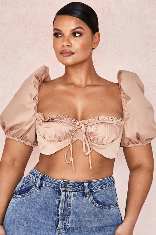 House of CB brassière hedy camel à manches bouffantes N888H107 vêtements