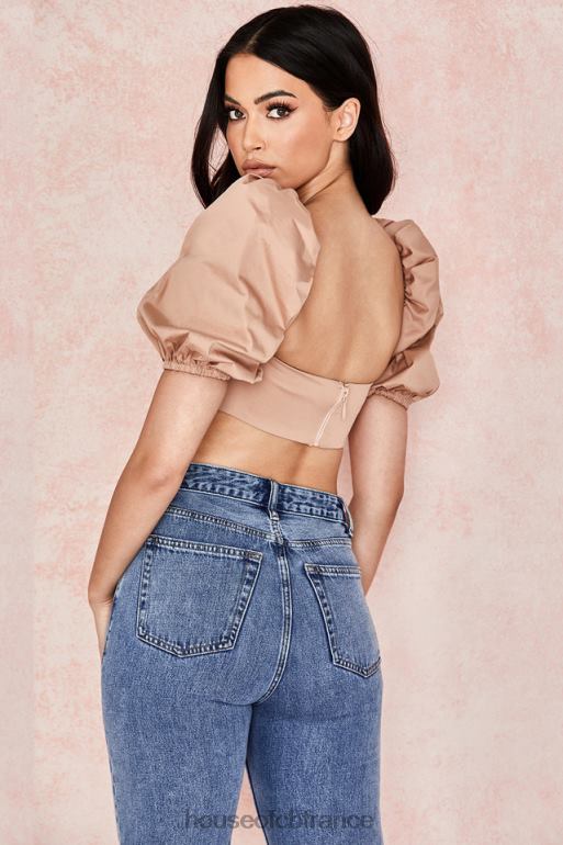 House of CB brassière hedy camel à manches bouffantes N888H107 vêtements