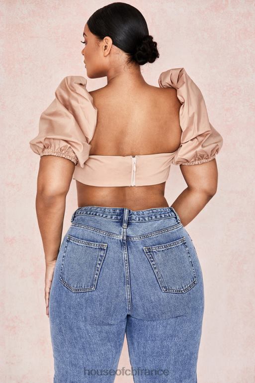 House of CB brassière hedy camel à manches bouffantes N888H107 vêtements