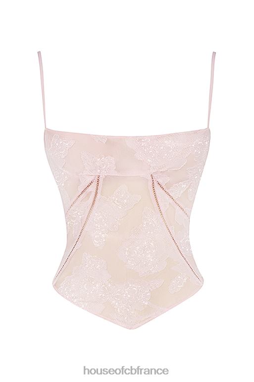 House of CB caraco en dentelle fleurie rose Lisette N888H704 vêtements