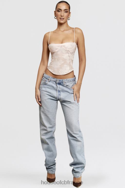 House of CB caraco en dentelle fleurie rose Lisette N888H704 vêtements