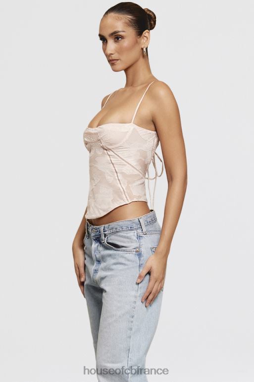 House of CB caraco en dentelle fleurie rose Lisette N888H704 vêtements