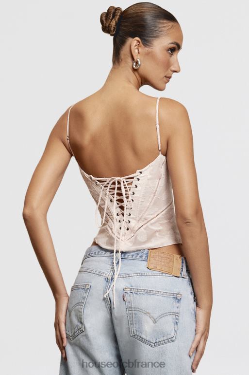 House of CB caraco en dentelle fleurie rose Lisette N888H704 vêtements