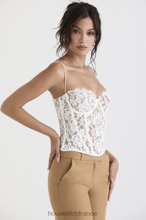 House of CB corset à armatures en dentelle ivoire Mila N888H42 vêtements