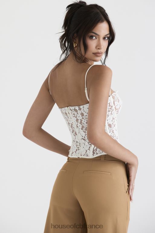 House of CB corset à armatures en dentelle ivoire Mila N888H42 vêtements
