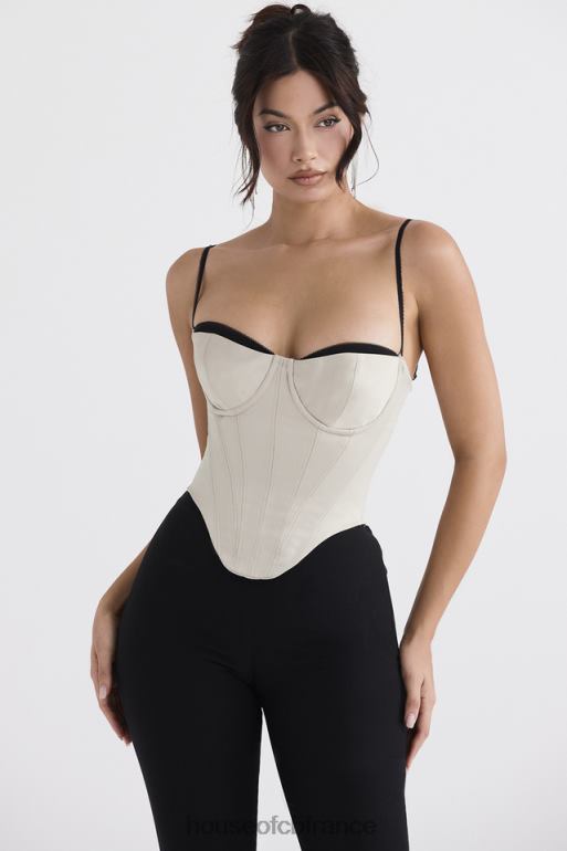 House of CB corset à armatures en satin beige Luette N888H30 vêtements