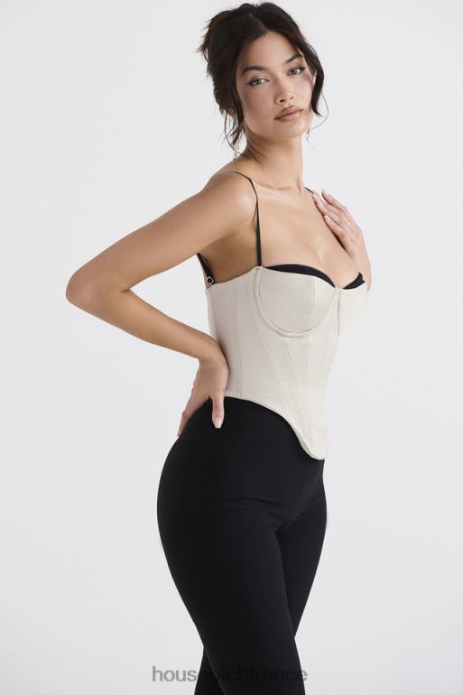 House of CB corset à armatures en satin beige Luette N888H30 vêtements
