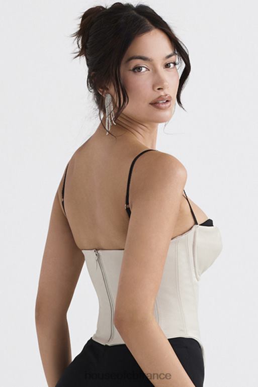 House of CB corset à armatures en satin beige Luette N888H30 vêtements