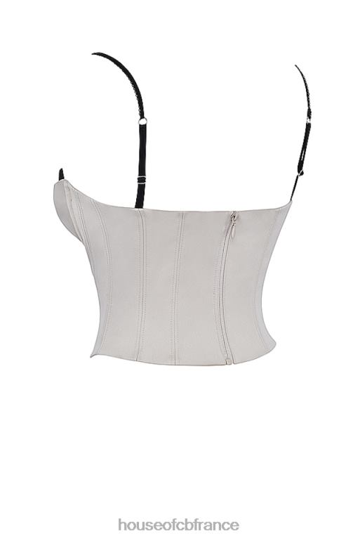 House of CB corset à armatures en satin beige Luette N888H30 vêtements