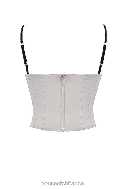 House of CB corset à armatures en satin beige Luette N888H30 vêtements