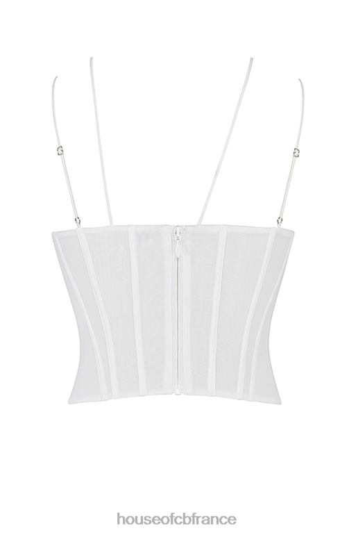 House of CB corset à bretelles en mousseline blanche orla N888H52 vêtements