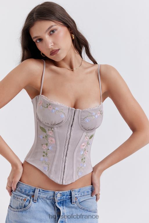 House of CB corset brodé lavande clair pétunia N888H26 vêtements
