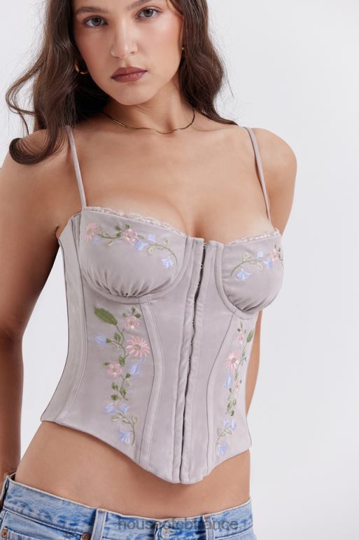 House of CB corset brodé lavande clair pétunia N888H26 vêtements