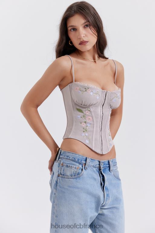 House of CB corset brodé lavande clair pétunia N888H26 vêtements