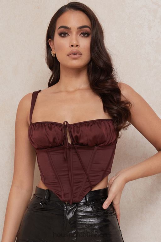 House of CB corset court en satin betsy raisin N888H98 vêtements
