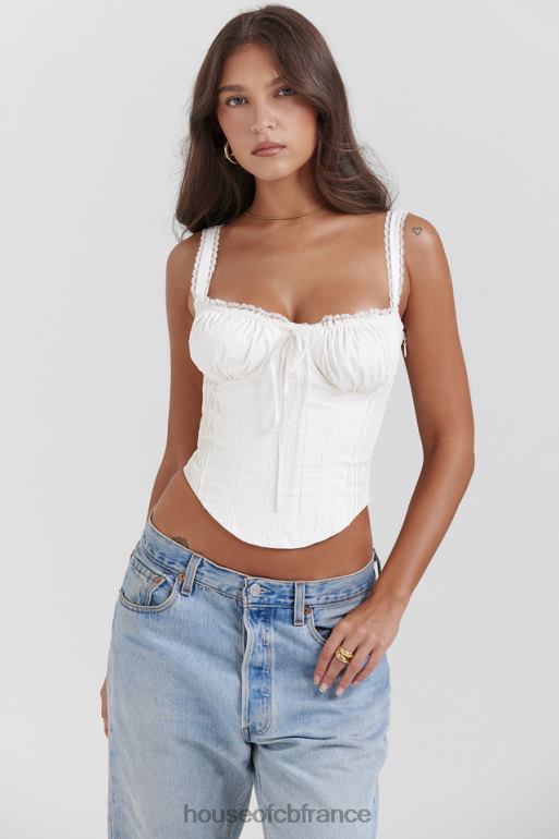 House of CB corset dos en dentelle blanche Gini N888H13 vêtements