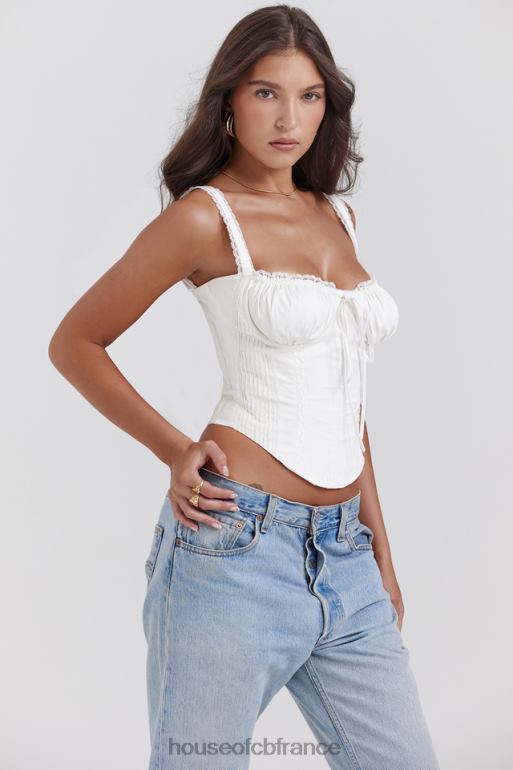 House of CB corset dos en dentelle blanche Gini N888H13 vêtements