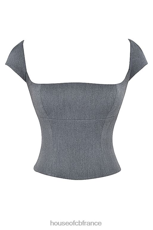 House of CB corset dos en dentelle gris Rowena N888H14 vêtements