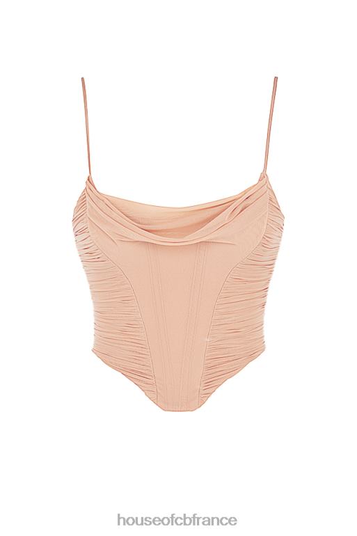 House of CB corset drapé en maille beige lottie N888H80 vêtements