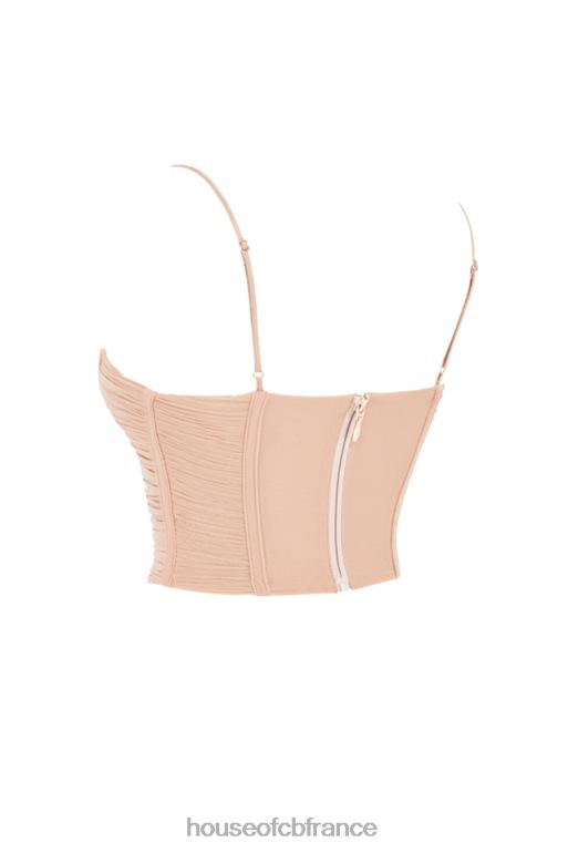 House of CB corset drapé en maille beige lottie N888H80 vêtements