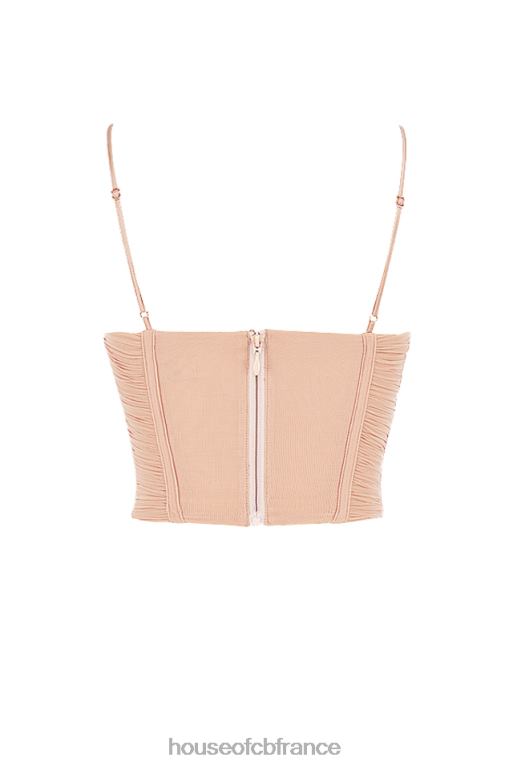 House of CB corset drapé en maille beige lottie N888H80 vêtements
