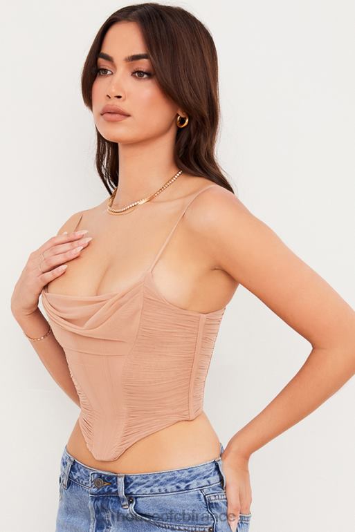 House of CB corset drapé en maille beige lottie N888H80 vêtements