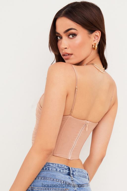 House of CB corset drapé en maille beige lottie N888H80 vêtements