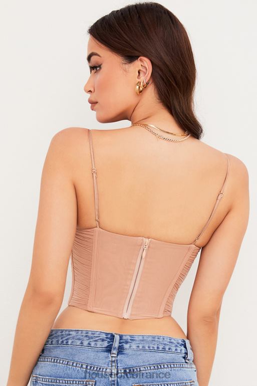 House of CB corset drapé en maille beige lottie N888H80 vêtements