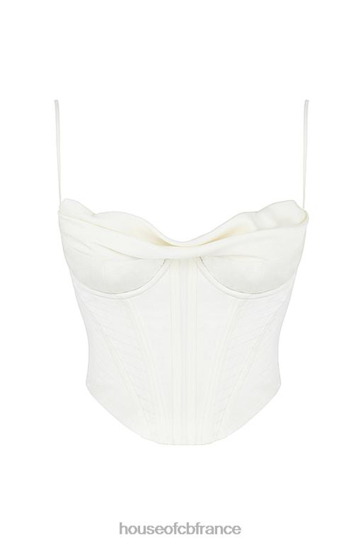 House of CB corset drapé en satin ivoire bea N888H84 vêtements
