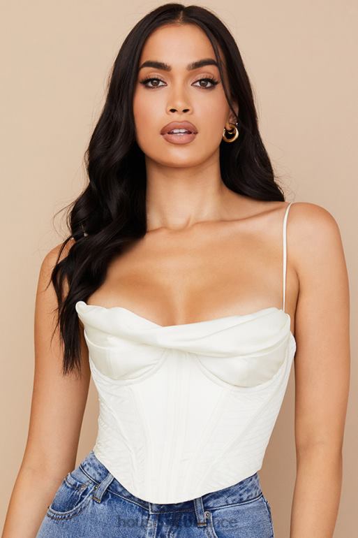 House of CB corset drapé en satin ivoire bea N888H84 vêtements