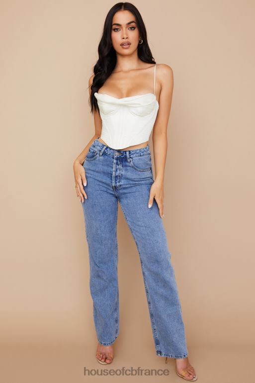 House of CB corset drapé en satin ivoire bea N888H84 vêtements
