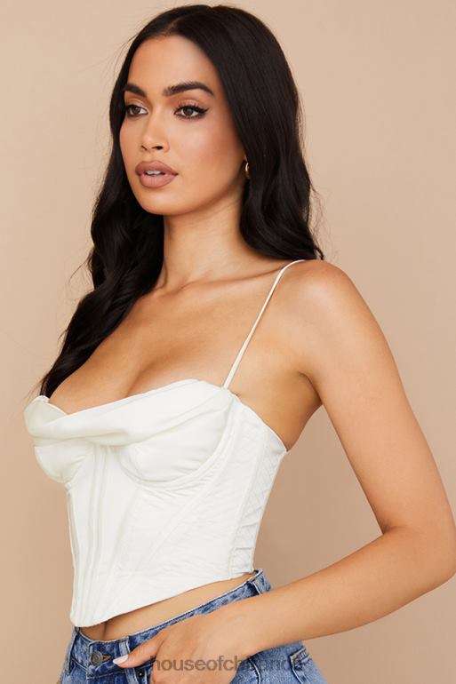 House of CB corset drapé en satin ivoire bea N888H84 vêtements