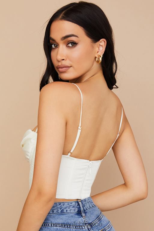 House of CB corset drapé en satin ivoire bea N888H84 vêtements